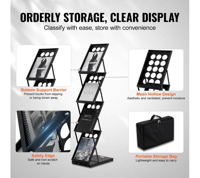 Sulankstomas žurnalų stovas su 4 kišenėmis3