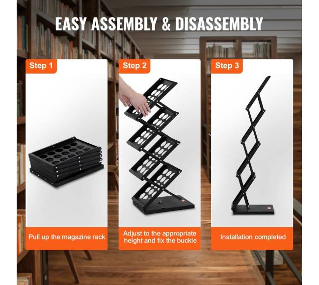 Sulankstomas žurnalų stovas su 4 kišenėmis4