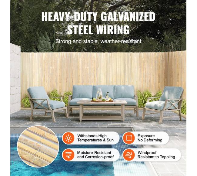 Natūrali bambuko plokštelių tvora3