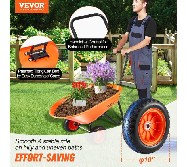 Dvivietė sodo karutis su vežimėliu 180 kg1