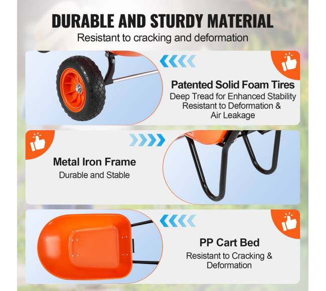 Dvivietė sodo karutis su vežimėliu 180 kg2