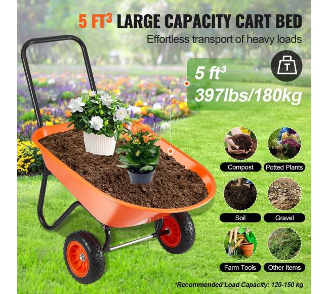 Dvivietė sodo karutis su vežimėliu 180 kg3