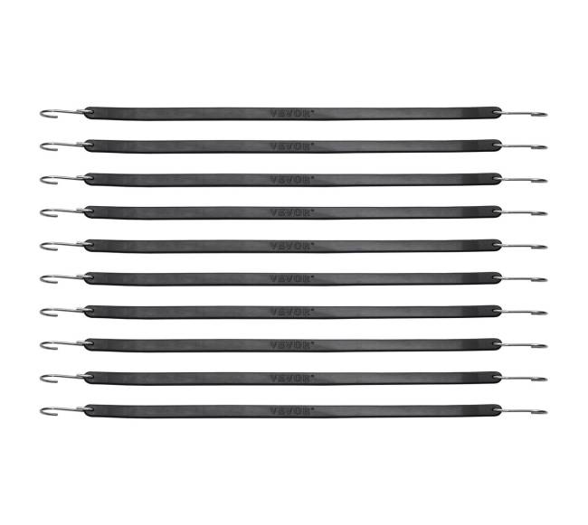 50 vienetų plokščių guminių tampų rinkinys su S-kabliuku9