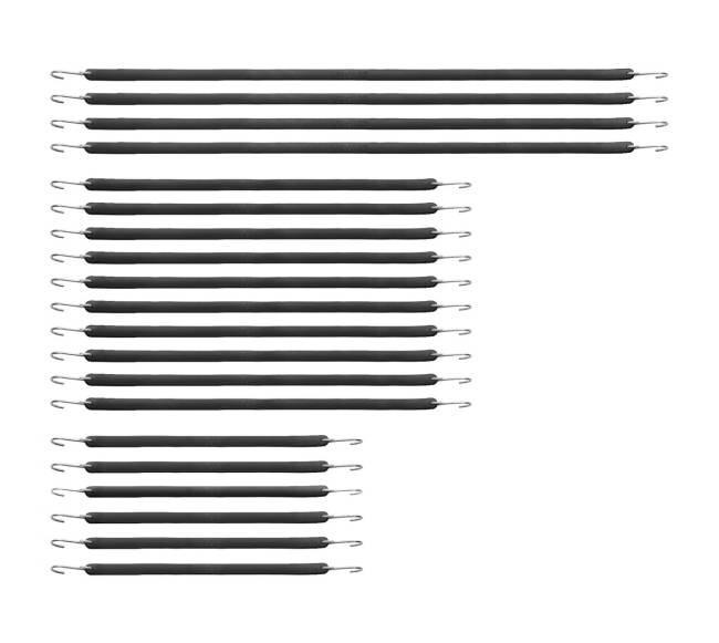 20 vnt plokščių tempimo diržų rinkinys su S-formos kabliu0