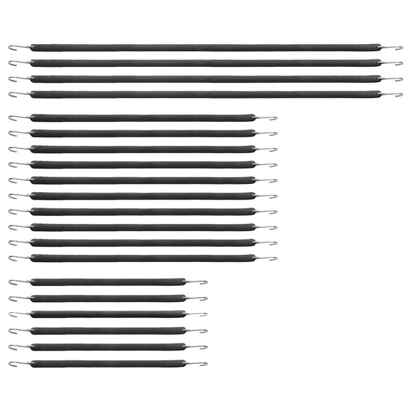 20 vnt plokščių tempimo diržų rinkinys su S-formos kabliu0