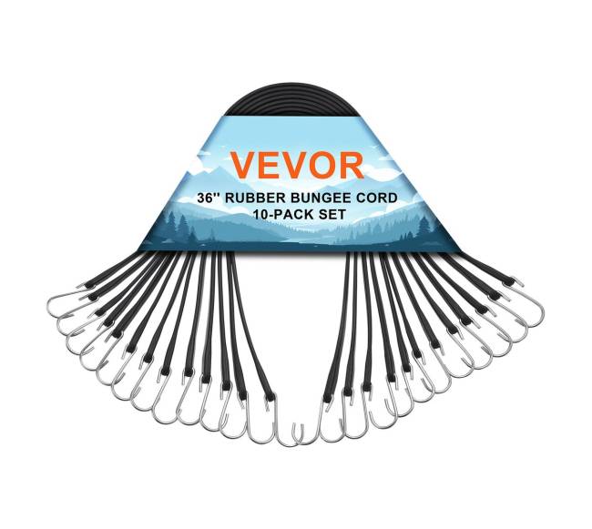 Plokšti bungee dirželiai su S formos kabliukais, 10 vnt0