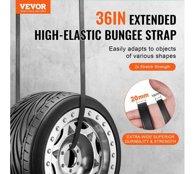 Plokšti bungee dirželiai su S formos kabliukais, 10 vnt1