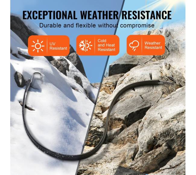 Plokšti bungee dirželiai su S formos kabliukais, 10 vnt2