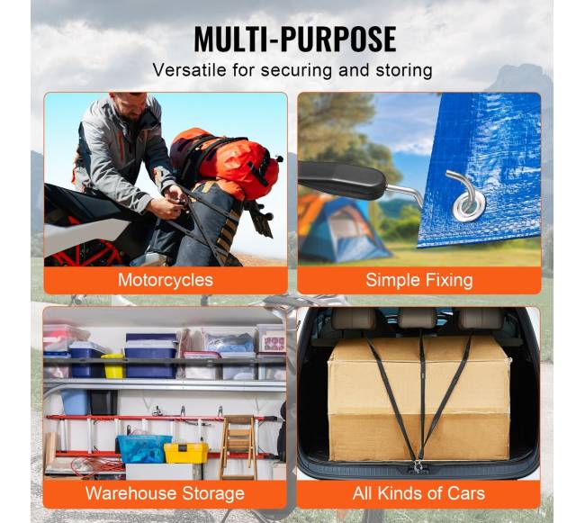 4 dalių plokščių guminių diržų rinkinys su kabliais3