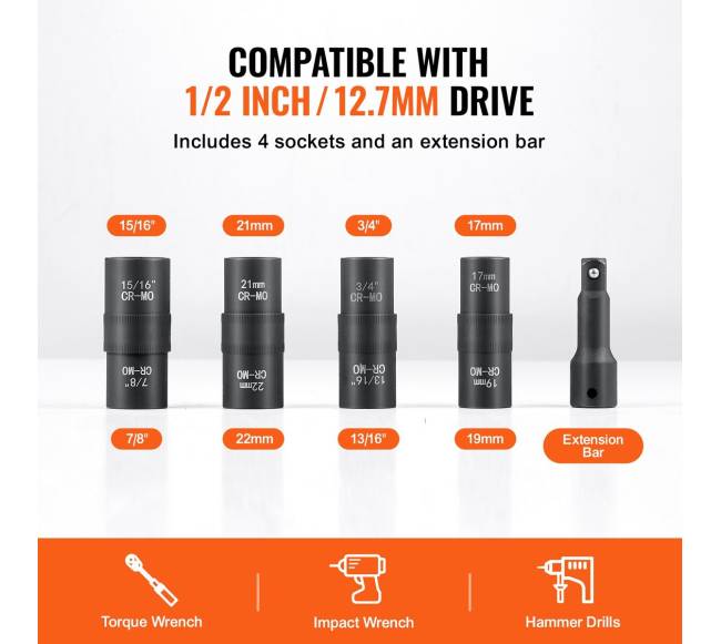 Ratų veržlių antgalių rinkinys su 12 įvadu2