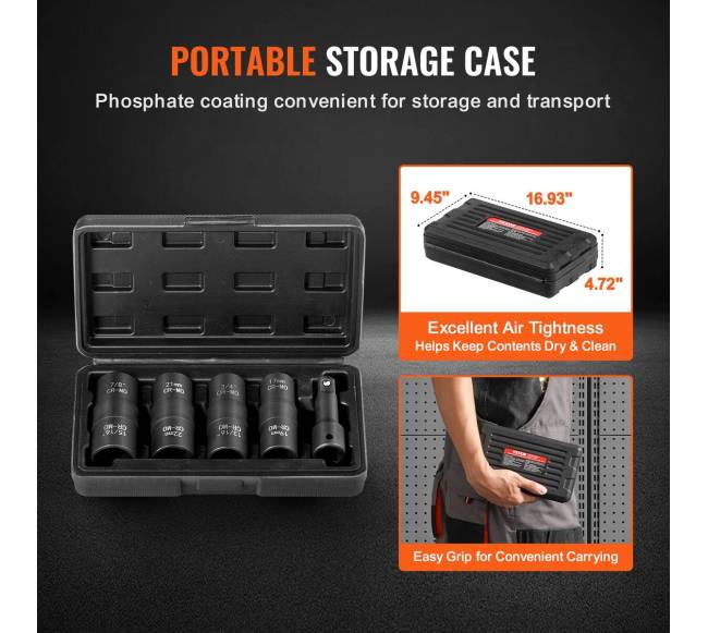 Ratų veržlių antgalių rinkinys su 12 įvadu5