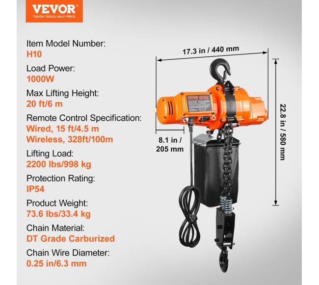 Elektrinis grandininis keltuvas 1 tonos6