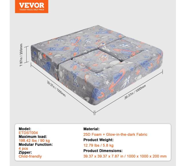 Modulinis žaislų sofos komplektas vaikams 4 dalių6