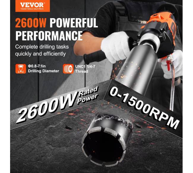 Šerdies gręžimo mašina 20-180 mm 2600W1