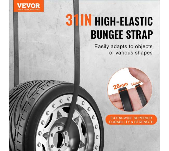 50 vnt plokščių elastingų virvių su S-kabliu rinkinys1