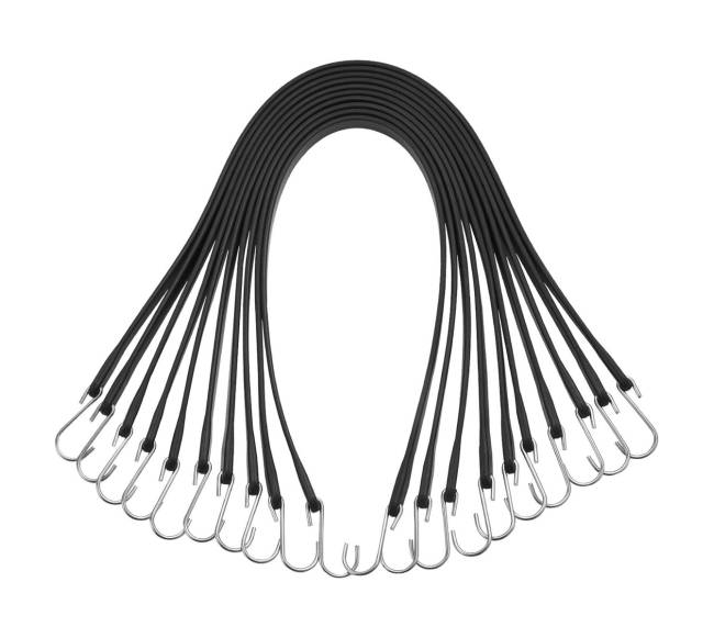 50 vnt plokščių elastingų virvių su S-kabliu rinkinys9