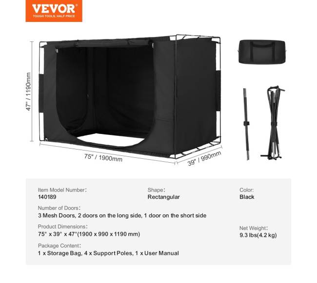 Trijų durų lovos palapinė su tamsinimu6