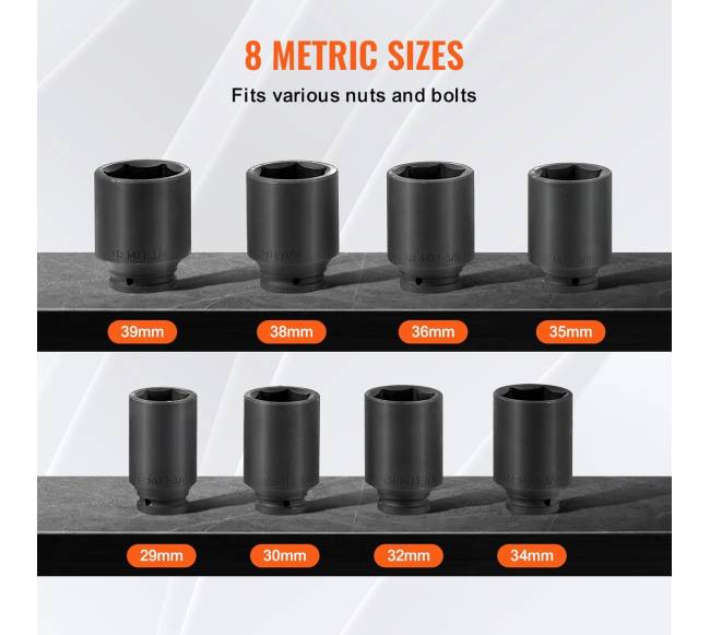 Ašies stebulės galvučių rinkinys 12" 8 vnt2