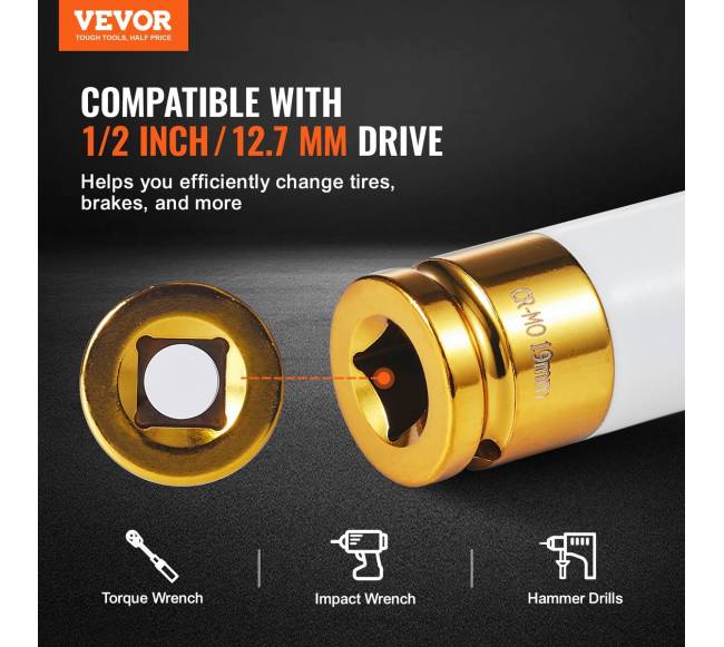 Ratlankių veržlių smūginis galvučių rinkinys 12"1