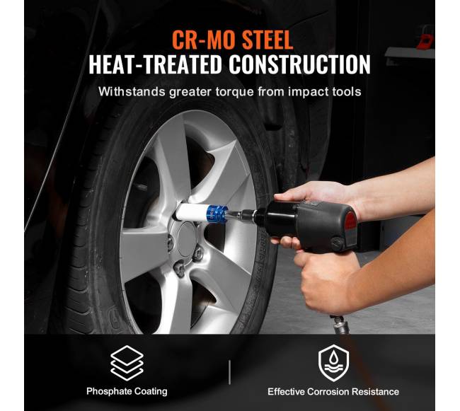 Ratlankių veržlių smūginis galvučių rinkinys 12"4