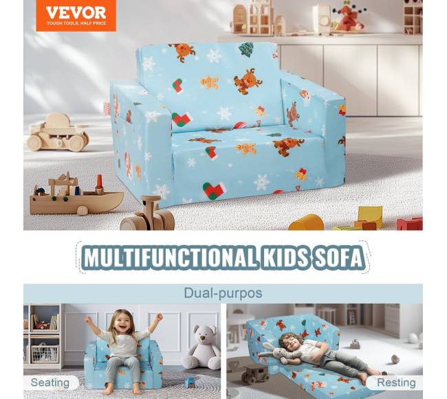 Sulankstoma vaikiška sofa-lova 2-in-11