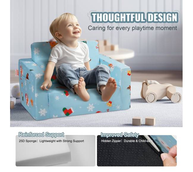 Sulankstoma vaikiška sofa-lova 2-in-14