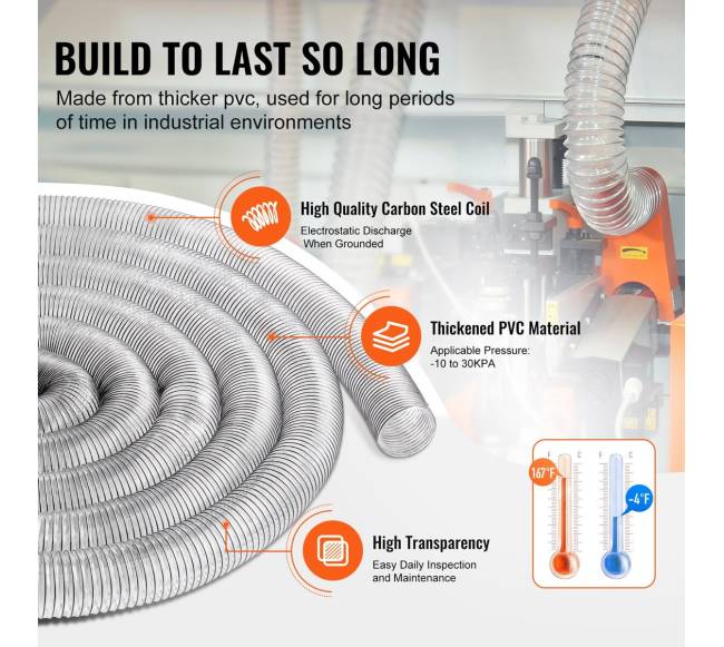 100 mm x 15 m dulkių šalinimo žarna PVC4