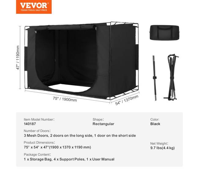 Trijų durų miegamojo palapinė su juodu audiniu6