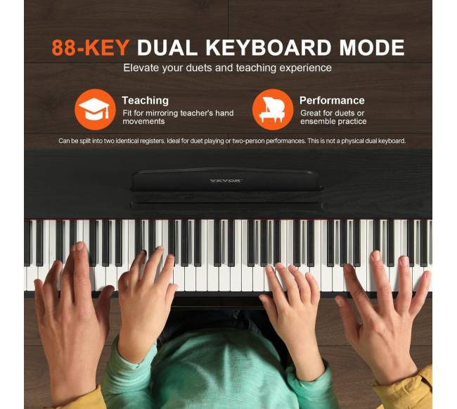 88 klavišų skaitmeninis pianinas su stovu ir suoleliu1