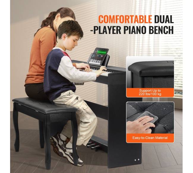 88 klavišų skaitmeninis pianinas su stovu ir suoleliu4
