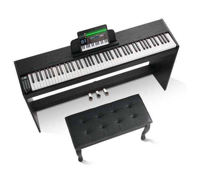88 klavišų skaitmeninis pianinas su stovu ir suoleliu8