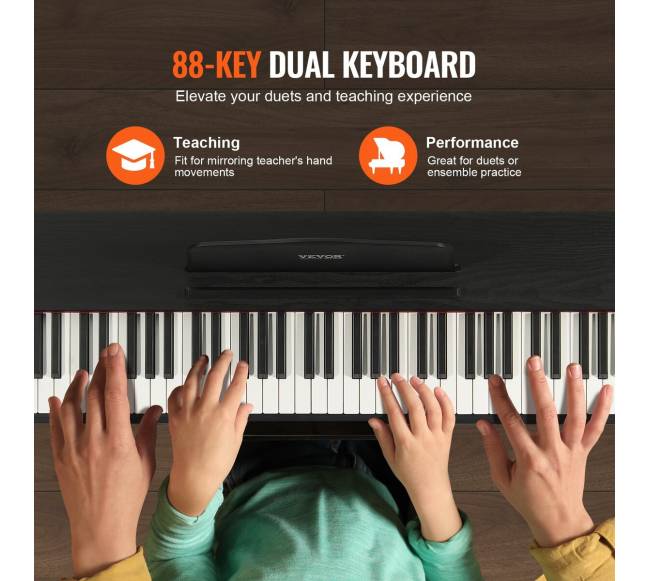 88 klavišų skaitmeninis pianinas su stovu2