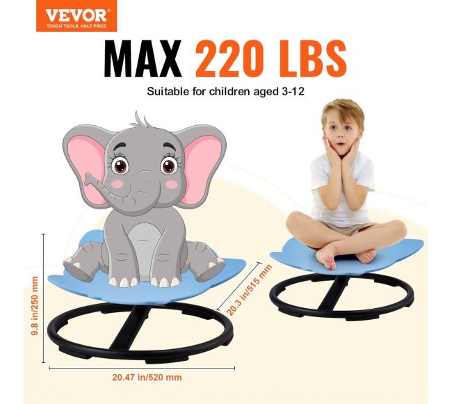 Vaikams skirtas pasukamas kėdutė mėlyna1