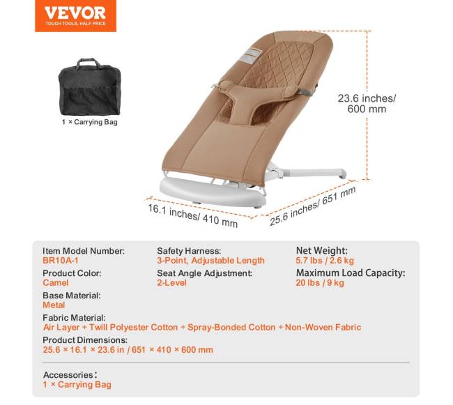 Sulankstoma kūdikių supynė su 2 padėčių kampais6
