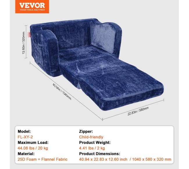 Sulankstoma vaikiška kėdė-minkštasuolis6