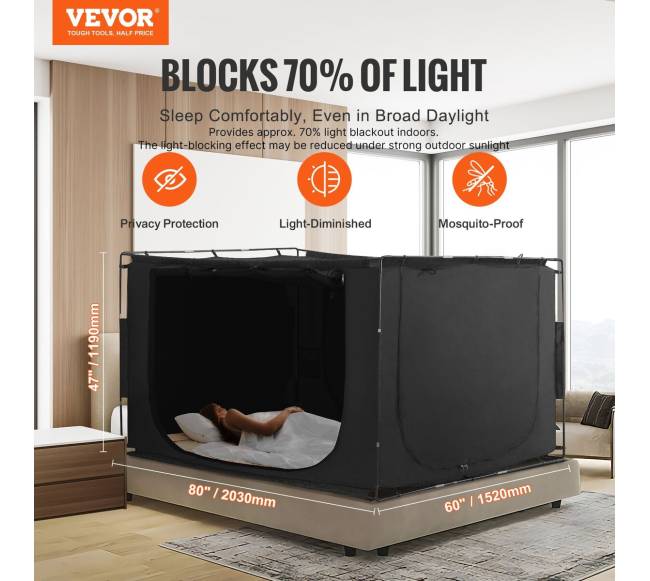 Trijų durų lovos palapinė su 70% užtemdymu1