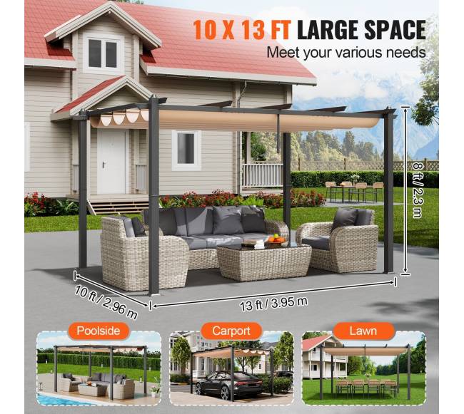 Lauko pergola su prailginamu skėčiu4