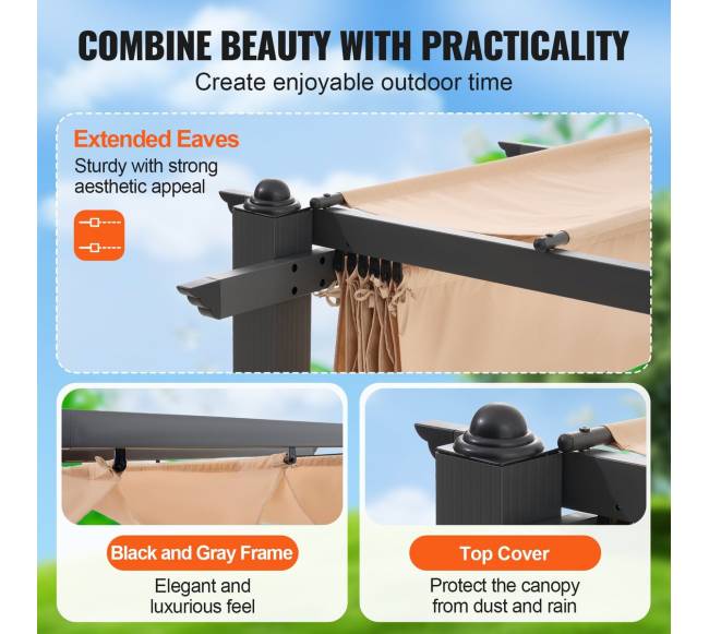 Lauko pergola su prailginamu skėčiu5