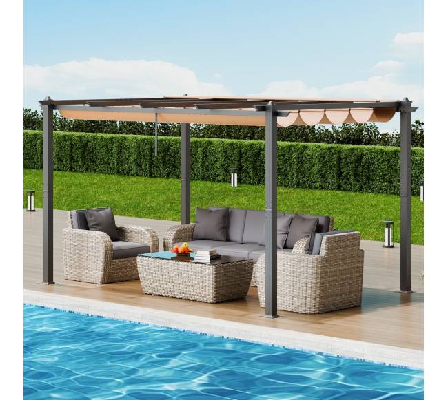Lauko pergola su prailginamu skėčiu7