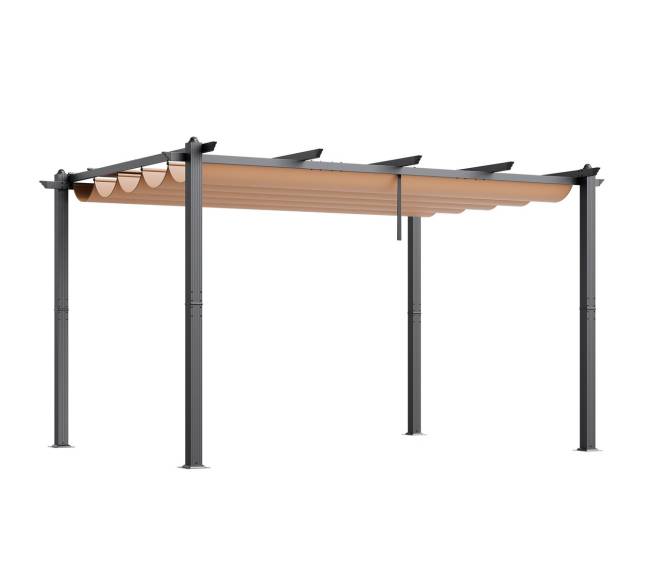 Lauko pergola su prailginamu skėčiu8