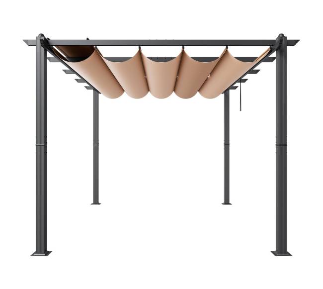 Lauko pergola su prailginamu skėčiu9