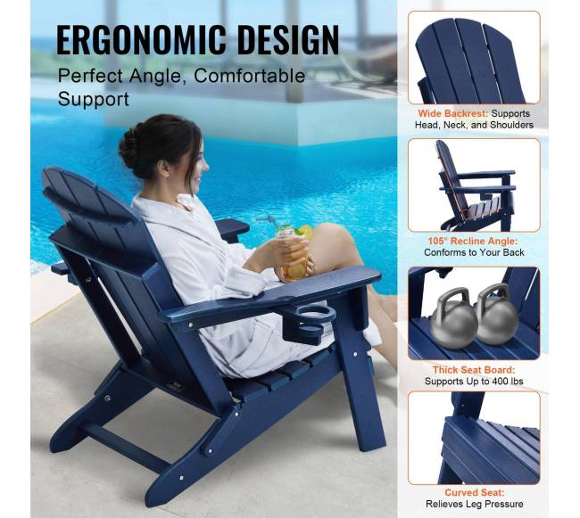 Plastikinė adirondak kėdžių pora, mėlyna3