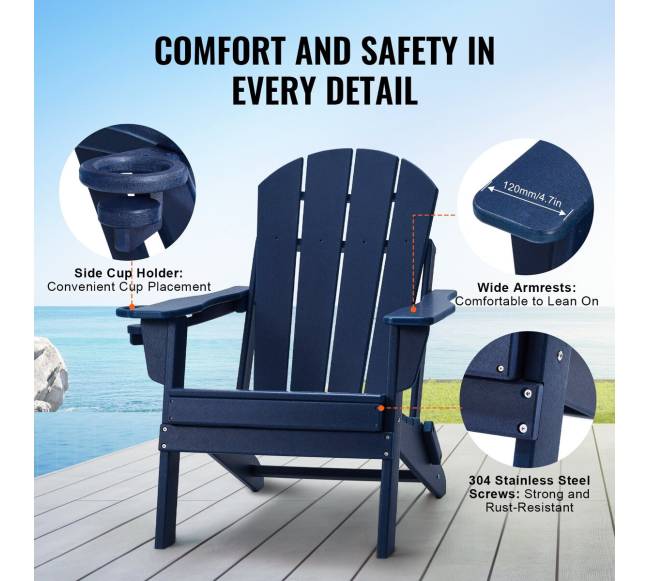 Plastikinė adirondak kėdžių pora, mėlyna4