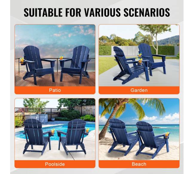 Plastikinė adirondak kėdžių pora, mėlyna5