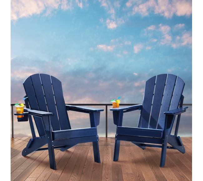 Plastikinė adirondak kėdžių pora, mėlyna7