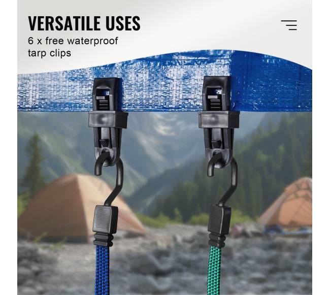 32 vienetų plokščias guminių virvių rinkinys su J formos kabliukais2