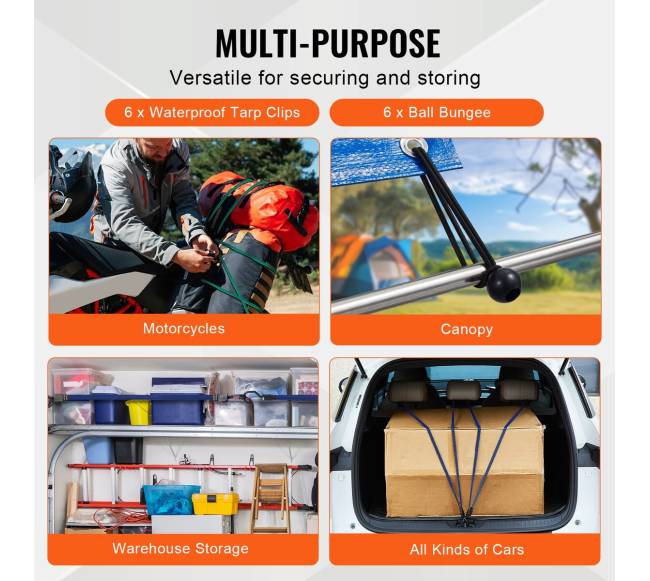 32 vienetų plokščias guminių virvių rinkinys su J formos kabliukais3