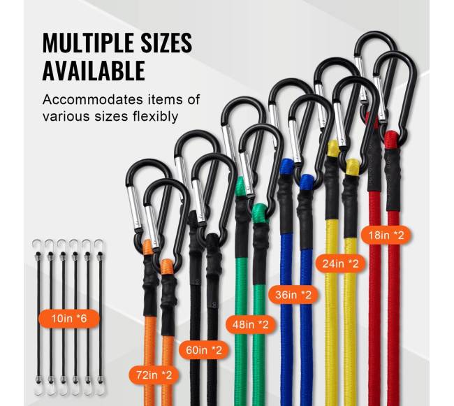 30 vnt. elastingų virvių rinkinys su karabinais5