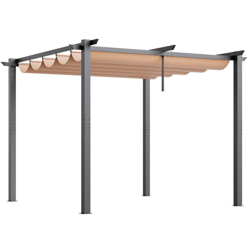 Lauko pergola su saulės uždangalu 3x3 m0