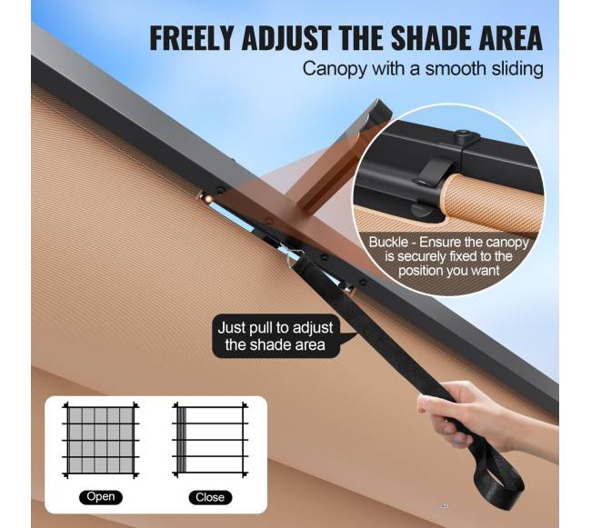 Lauko pergola su saulės uždangalu 3x3 m3